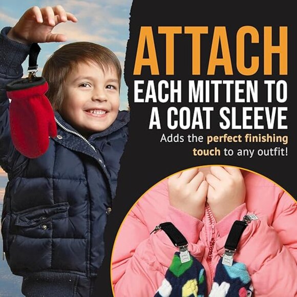 Hold’Em Mitten Glove Clips for Toddler & Kids Extra Tight Grip - Peach - Picture 2 of 6
